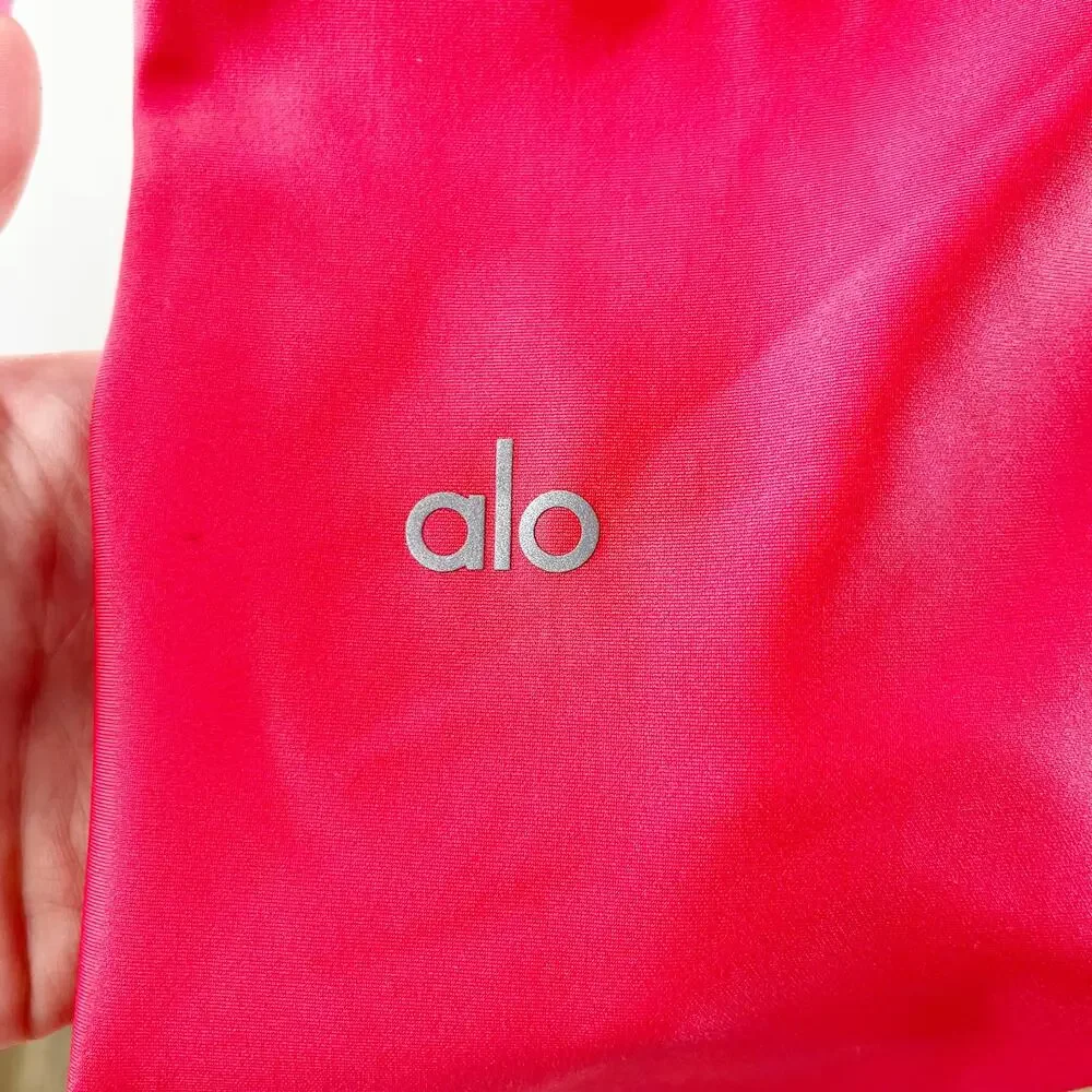 Alo Airlift High Rise 7/8 Leggings Pants Lipstick Red Pink Small